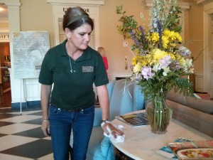 Marty Muterspaugh (above) received the news about her job at Natural Bridge Hotel from her daughter.